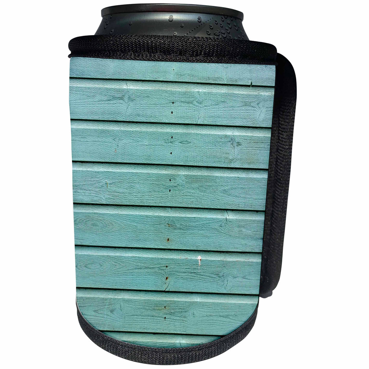 3dRose Abstract Wood Colors - Image of Aqua Shingled Wood - Can Cooler Bottle Wrap (cc_264384)