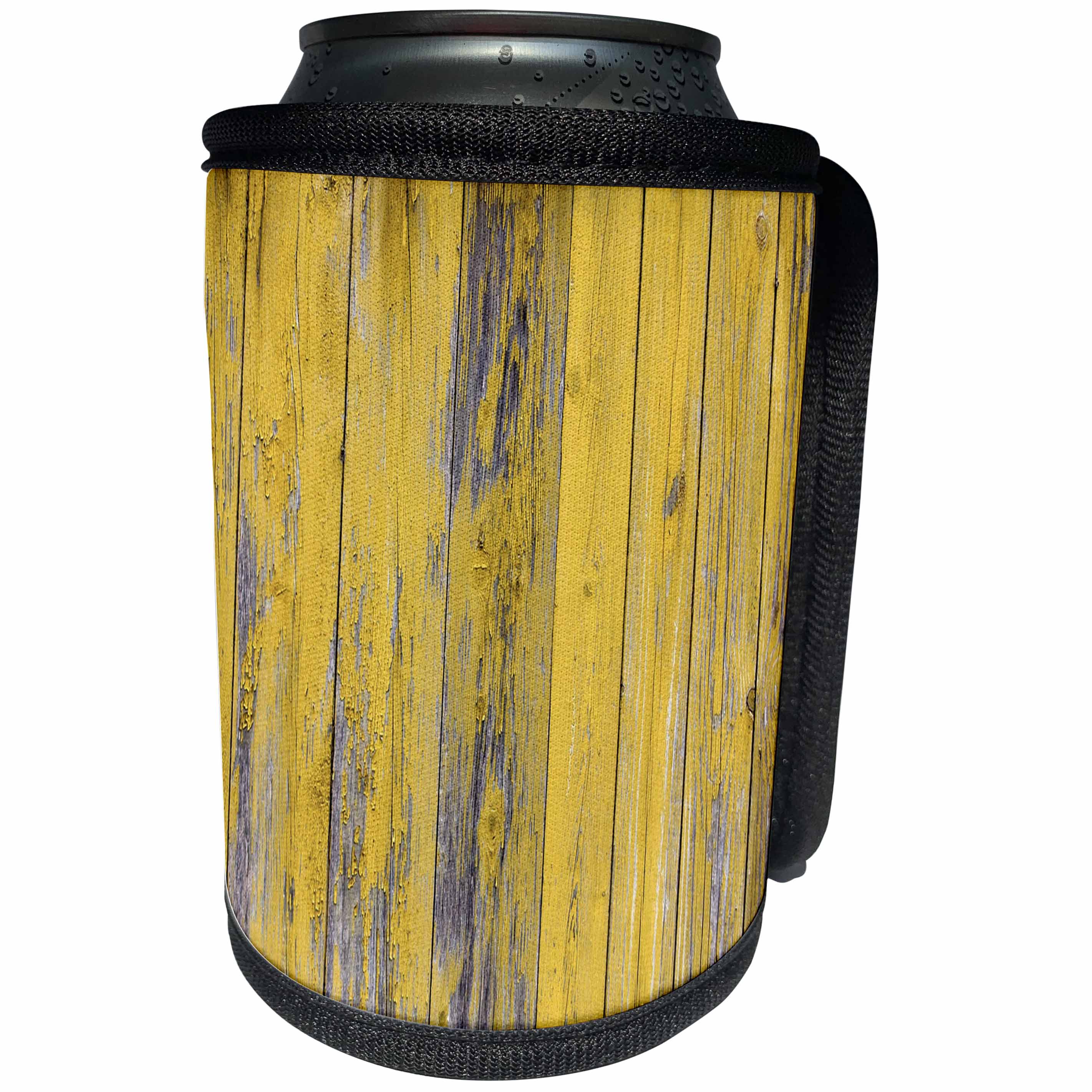 3dRose Abstract Wood Colors - Image of Bright Yellow Peeled Wood - Can Cooler Bottle Wrap (cc_264385)