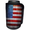 3dRose Abstract Wood Colors - Image of American Flag On Wood - Can Cooler Bottle Wrap (cc_264387)