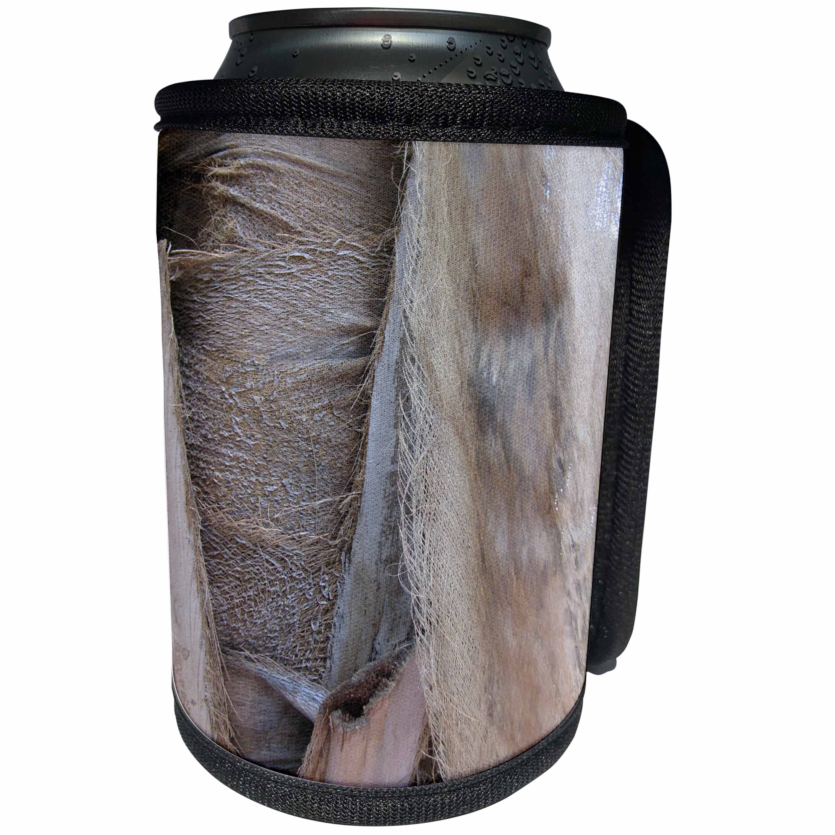 3dRose Abstract Wood Colors - Image of Florida Textured Palm Bark - Can Cooler Bottle Wrap (cc_264392)