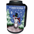 3dRose Dawn Gagnon Photography Holiday designs - Waving Snowman - Can Cooler Bottle Wrap (cc_264409)