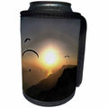 3dRose Taiche - Acrylic Painting - Paragliding - Paragliders Flying Without Wings - Can Cooler Bottle Wrap (cc_264423)