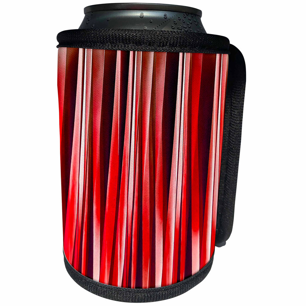 3dRose Taiche - Acrylic Painting - Abstract - Impulsive Adventure Red Striped Abstract Pattern - Can Cooler Bottle Wrap (cc_264432)