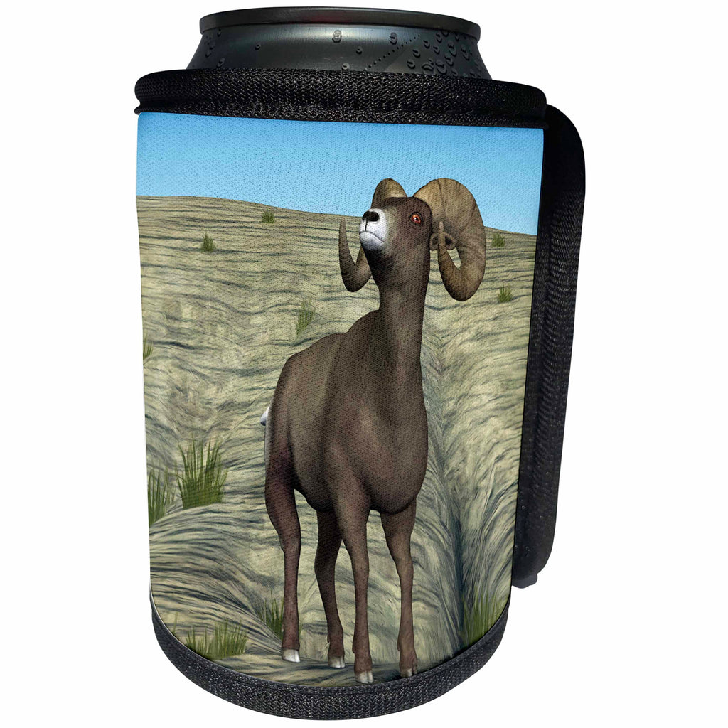 3dRose Boehm Graphics Animal - Bighorn Sheep - Can Cooler Bottle Wrap (cc_26447)