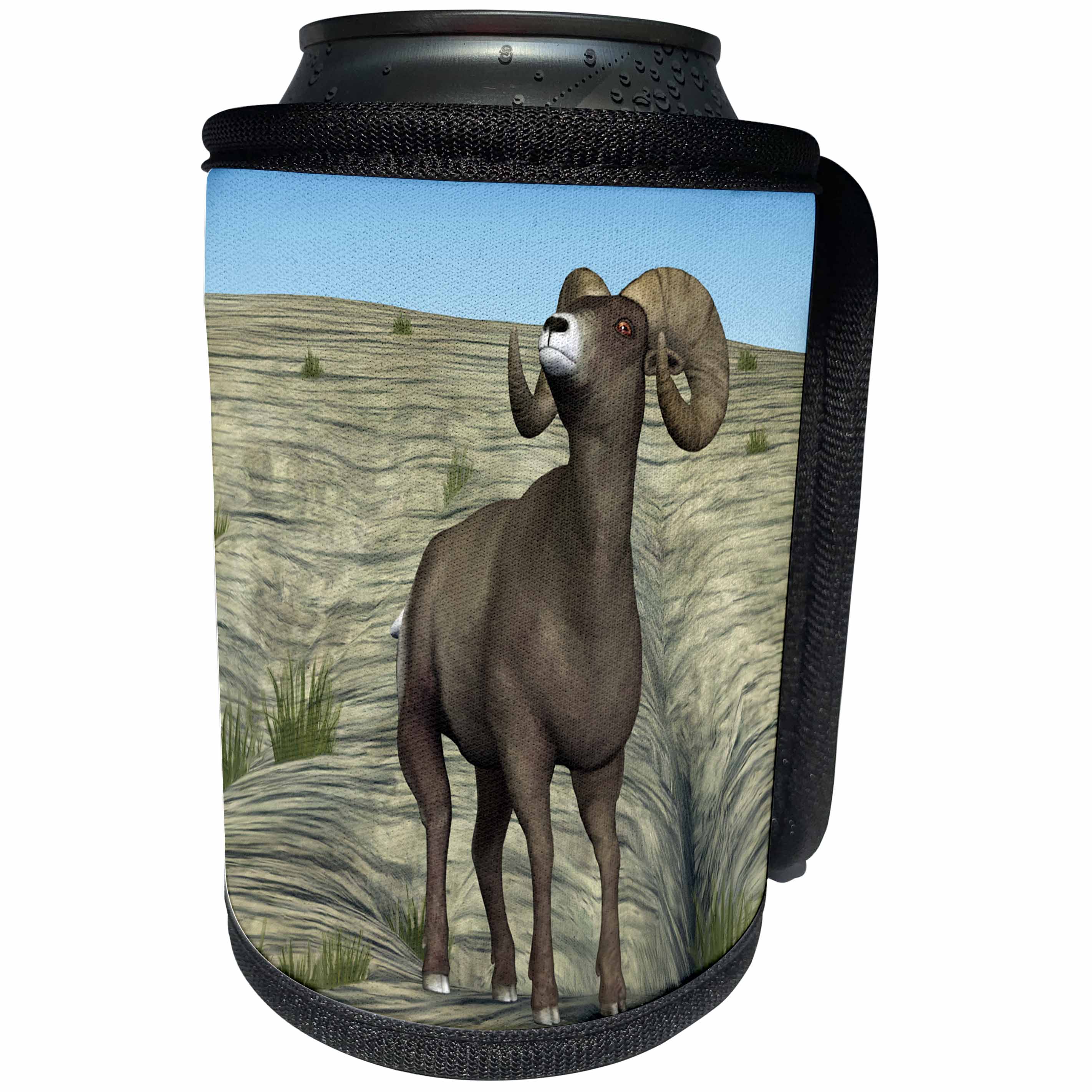3dRose Boehm Graphics Animal - Bighorn Sheep - Can Cooler Bottle Wrap (cc_26447)