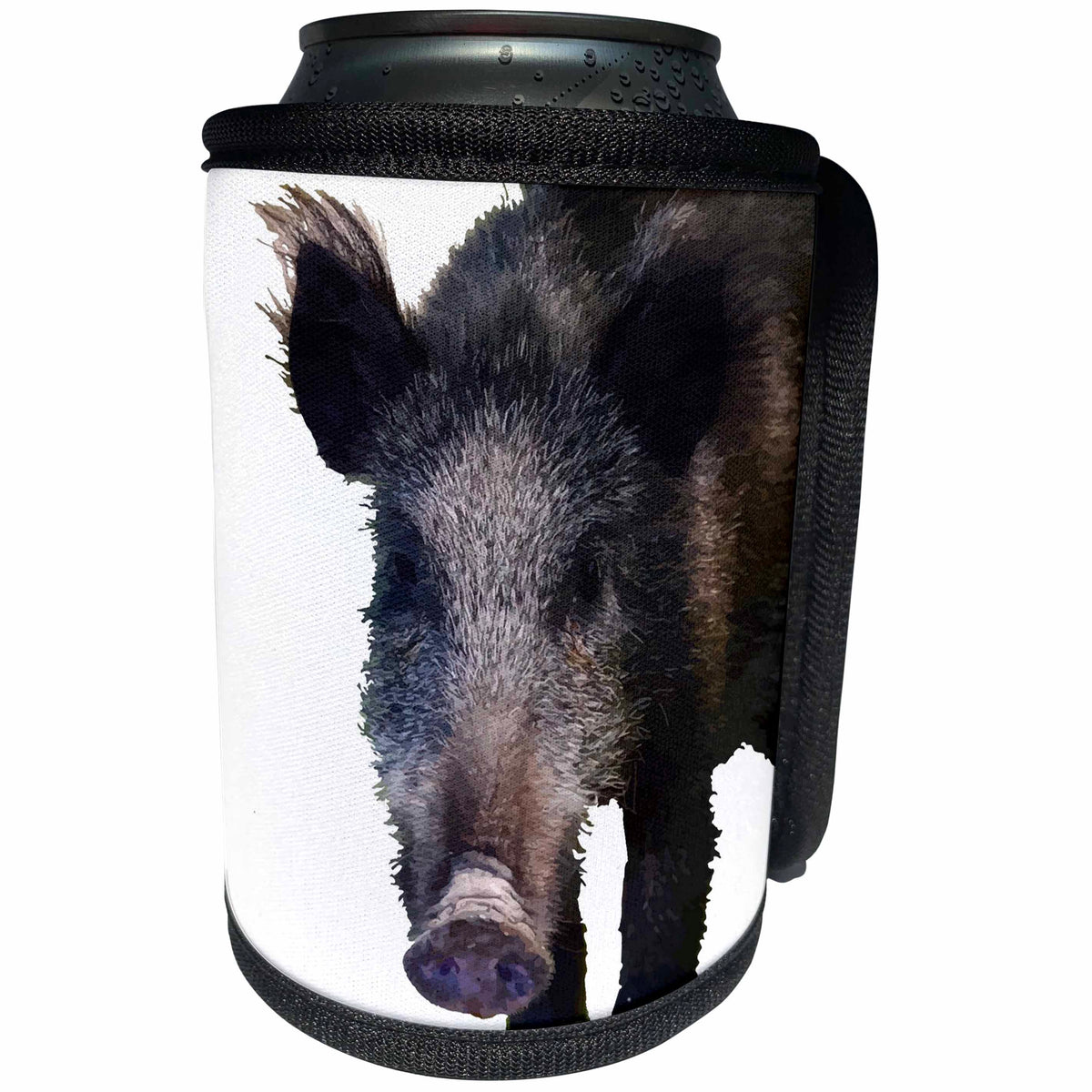 3dRose Taiche - Vector - Razorback - Crazy As A Peach Orchard Boar Vector - Can Cooler Bottle Wrap (cc_264473)
