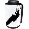 3dRose Taiche - Vector - Kitesurfing Wakeboarding - Time To Wake Up Kiteboarder Silhouette - Can Cooler Bottle Wrap (cc_264527)