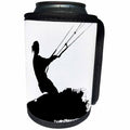 3dRose Taiche - Vector - Kitesurfing Wakeboarding - Wakeboarder Lets Go Fly A Kite Silhouette - Can Cooler Bottle Wrap (cc_264530)