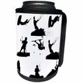 3dRose Taiche - Vector - Kitesurfing Wakeboarding - Wakeboarder Silhouette Collage - Can Cooler Bottle Wrap (cc_264532)