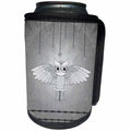 3dRose Heike Köhnen Design Mandala - Wonderful owl, mandala design in black and white - Can Cooler Bottle Wrap (cc_264535)
