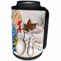 3dRose Heike Köhnen Design Holiday Christmas - Funny snowman with Christmas hat - Can Cooler Bottle Wrap (cc_264541)