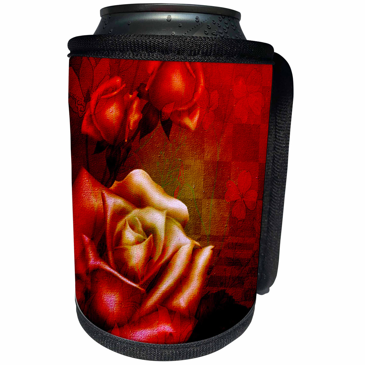 3dRose Heike Köhnen Design Nature Flowers - Beautiful red roses - Can Cooler Bottle Wrap (cc_264544)