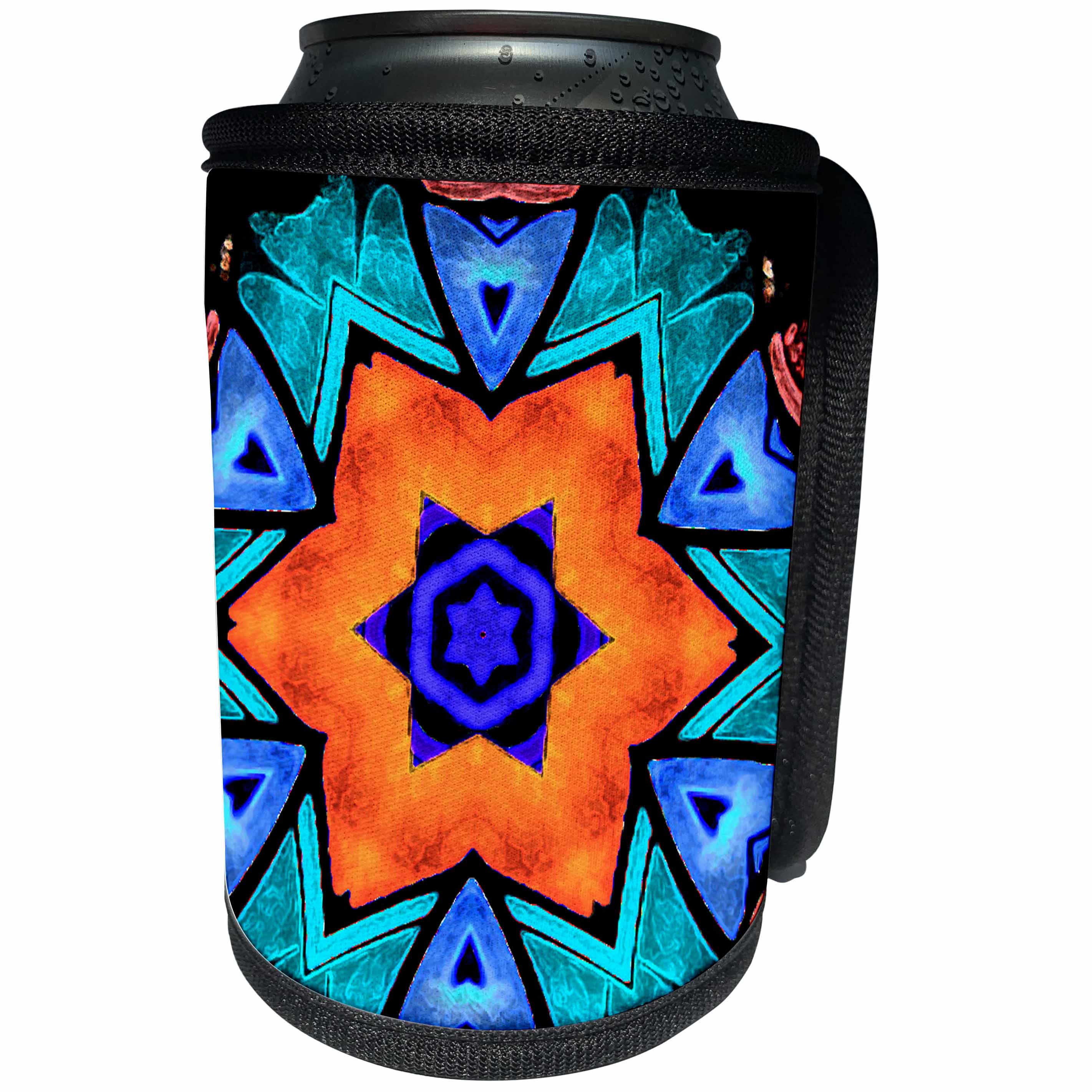 3dRose Dinas Abstract Design - Incredible Florescent light Design - Can Cooler Bottle Wrap (cc_26455)