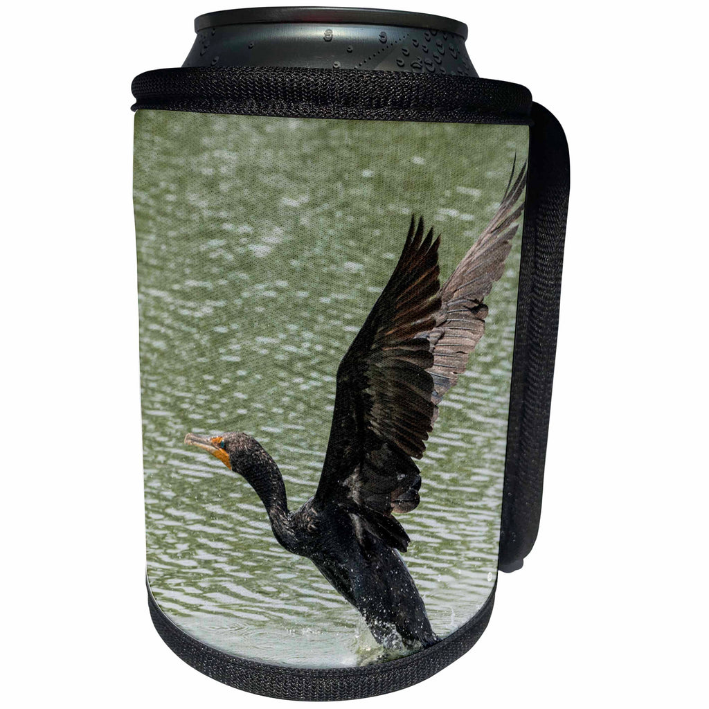 3dRose Roni Chastain Photography - Cormorant taking off - Can Cooler Bottle Wrap (cc_264626)