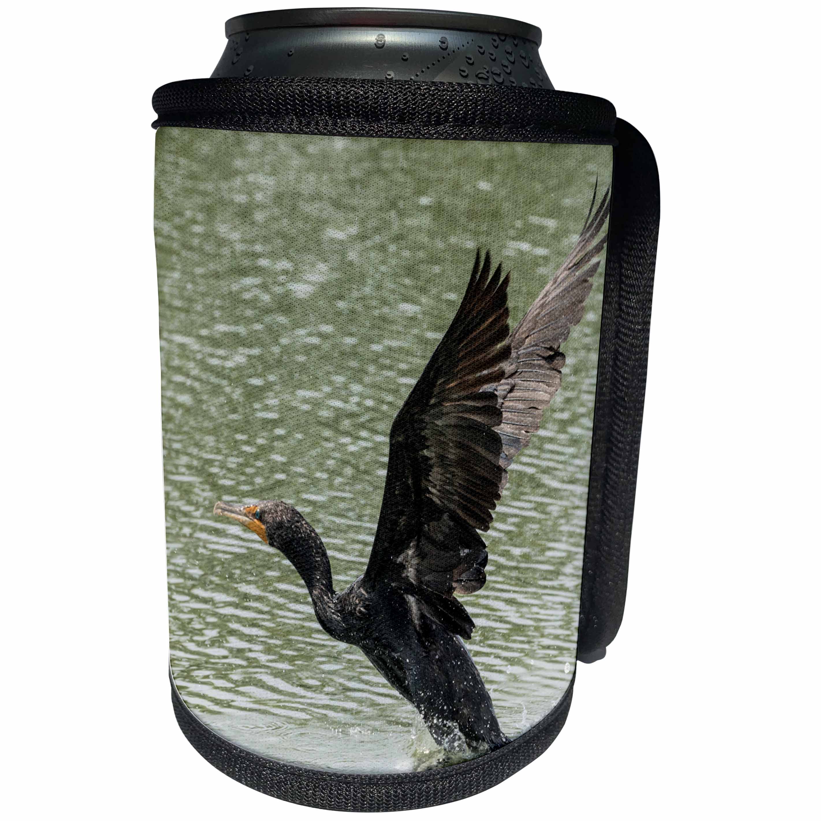 3dRose Roni Chastain Photography - Cormorant taking off - Can Cooler Bottle Wrap (cc_264626)