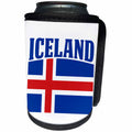 3dRose Carsten Reisinger - Illustrations - Patriotic Iceland Flag Icelandic Banner Design - Can Cooler Bottle Wrap (cc_264629)