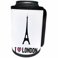 3dRose Carsten Reisinger - Illustrations - I Love London Prankster Design Cool Eiffel Tower - Can Cooler Bottle Wrap (cc_264633)
