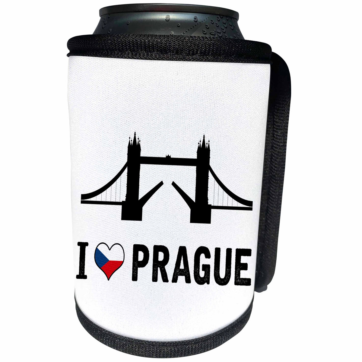 3dRose Carsten Reisinger - Illustrations - I Love Prague Prankster Design London Tower Bridge - Can Cooler Bottle Wrap (cc_264640)