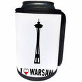 3dRose Carsten Reisinger - Illustrations - I Love Warsaw Prankster Design Space Needle - Can Cooler Bottle Wrap (cc_264642)