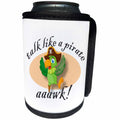 3dRose TNMGraphics Pirate - Parrot Talk Like a Pirate Awwk - Can Cooler Bottle Wrap (cc_264647)