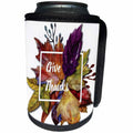 3dRose TNMGraphics Autumn - Colorful Autumn Leaves Give Thanks - Can Cooler Bottle Wrap (cc_264650)