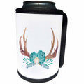3dRose TNMGraphics Animals - Turquoise Flowers Decorating Elk Horns - Can Cooler Bottle Wrap (cc_264659)