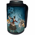 3dRose TNMGraphics Fantasy - Turquoise Twinkling Lights Dancing Gypsy Girls - Can Cooler Bottle Wrap (cc_264662)