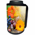 3dRose Andrea Haase Nature Photography - Autumn still life with flowers and grapes - Can Cooler Bottle Wrap (cc_264674)