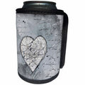 3dRose Andrea Haase Illustration Love - Heart grunge style painting grey and black - Can Cooler Bottle Wrap (cc_264688)