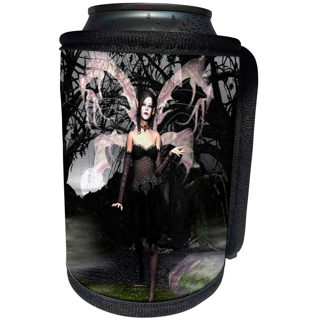 3dRose WhiteOak Art Designs Halloween - Wicked Goth Fairy - Can Cooler Bottle Wrap (cc_26470)