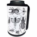 3dRose Andrea Haase Animals Illustration - Vintage drawing of bugs and beetles in black and white - Can Cooler Bottle Wrap (cc_264735)