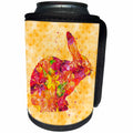 3dRose Andrea Haase Animals Illustration - Cute watercolor Easter bunny with floral pattern - Can Cooler Bottle Wrap (cc_264737)