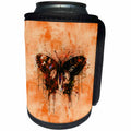 3dRose Andrea Haase Animals Illustration - Artsy butterfly illustration in orange and brown - Can Cooler Bottle Wrap (cc_264740)