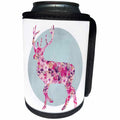 3dRose Andrea Haase Animals Illustration - Floral deer and circle in soft pastel tones - Can Cooler Bottle Wrap (cc_264746)