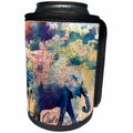 3dRose Andrea Haase Animals Illustration - Elephant illustration with old map of Africa - Can Cooler Bottle Wrap (cc_264748)