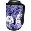 3dRose Andrea Haase Animals Photography - Little Easter bunnies among blue spring flowers - Can Cooler Bottle Wrap (cc_264751)