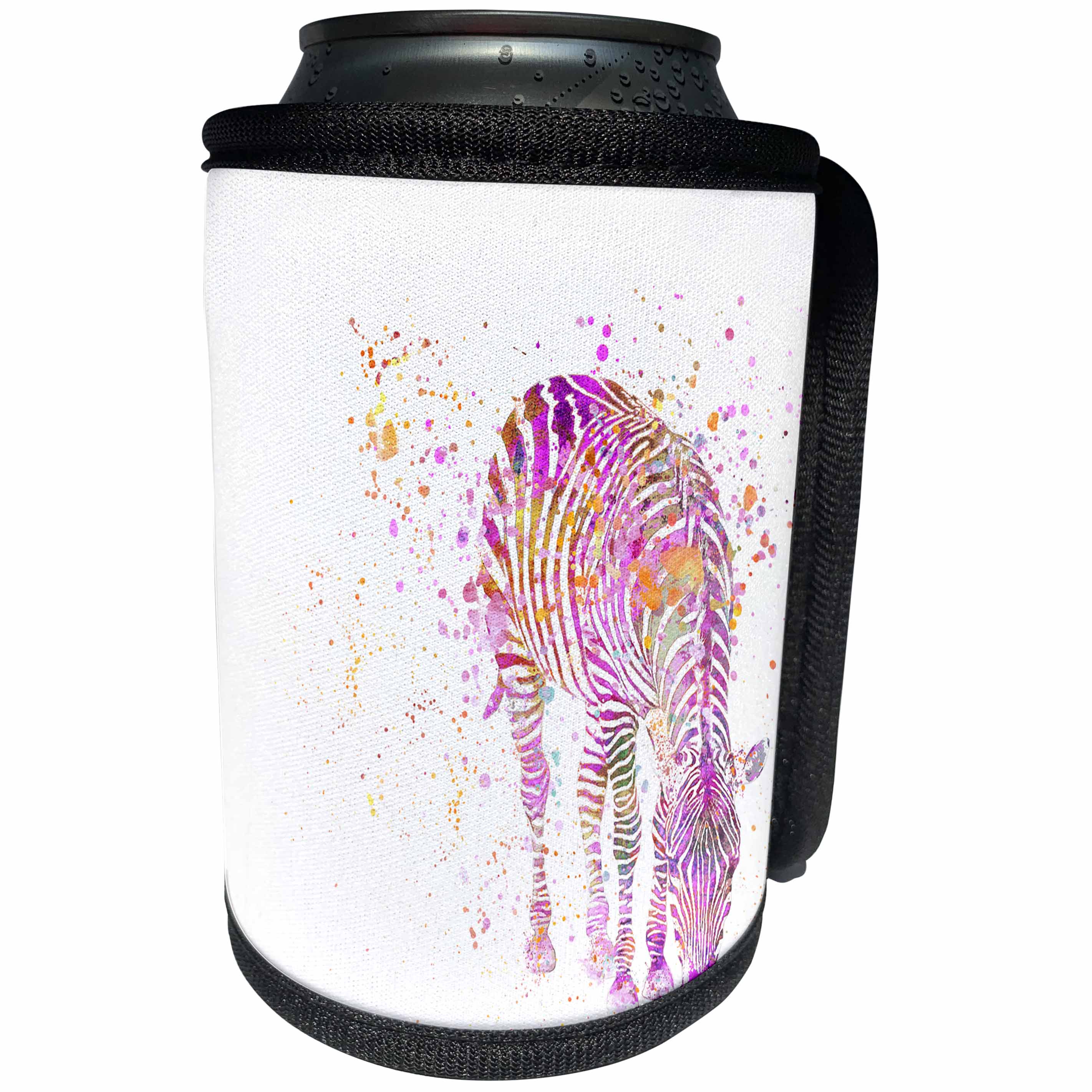 3dRose Andrea Haase Animals Illustration - Artsy zebra illustration - Can Cooler Bottle Wrap (cc_264756)