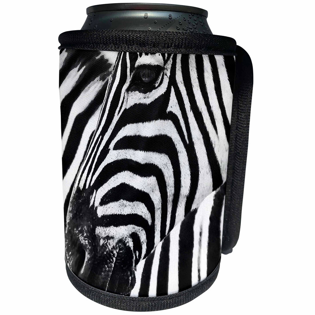 3dRose Andrea Haase Animals Photography - Zebras black and white - Can Cooler Bottle Wrap (cc_264757)