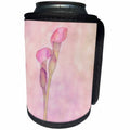 3dRose Andrea Haase Illustration Floral - Mixed media art of calla flowers in soft pink - Can Cooler Bottle Wrap (cc_264778)