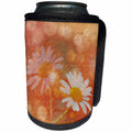 3dRose Andrea Haase Illustration Floral - Mixed media art of daisy flowers with handwriting - Can Cooler Bottle Wrap (cc_264779)