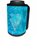 3dRose Andrea Haase Love and Hearts Art - Heart Love Painting blue turquoise - Can Cooler Bottle Wrap (cc_264791)