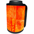 3dRose Andrea Haase Love and Hearts Art - Heart Painting orange - Can Cooler Bottle Wrap (cc_264793)