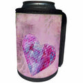 3dRose Andrea Haase Love and Hearts Art - Heart mixed media art - Can Cooler Bottle Wrap (cc_264796)