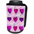 3dRose Andrea Haase Love and Hearts Art - Collage with hearts - Can Cooler Bottle Wrap (cc_264799)