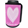 3dRose Andrea Haase Love and Hearts Art - Heart Love graphic with Italian typography Amore mio - Can Cooler Bottle Wrap (cc_264800)