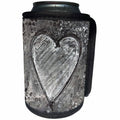 3dRose Andrea Haase Love and Hearts Art - Heart Love painting grey - Can Cooler Bottle Wrap (cc_264803)