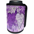 3dRose Andrea Haase Love and Hearts Art - Heart Love modern painting purple - Can Cooler Bottle Wrap (cc_264805)