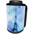 3dRose Andrea Haase Art Illustration - Paris watercolor illustration blue - Can Cooler Bottle Wrap (cc_264806)