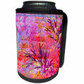 3dRose Andrea Haase Art Illustration - Pineapple mixed media art pink orange - Can Cooler Bottle Wrap (cc_264809)
