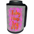 3dRose Andrea Haase Inspirational Typography - Typography motivational art illustration today I choose joy pink grey - Can Cooler Bottle Wrap (cc_264813)